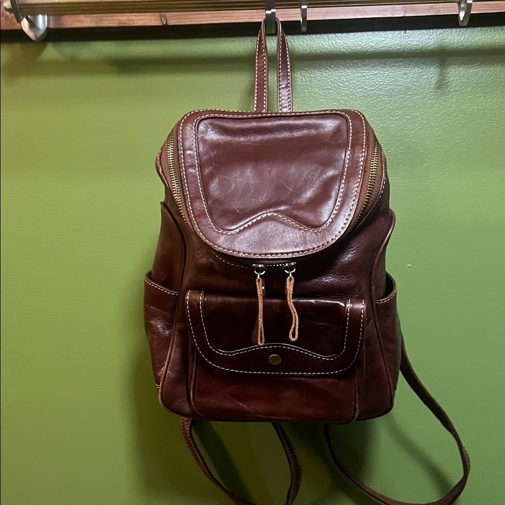 Brown Leather Backpack